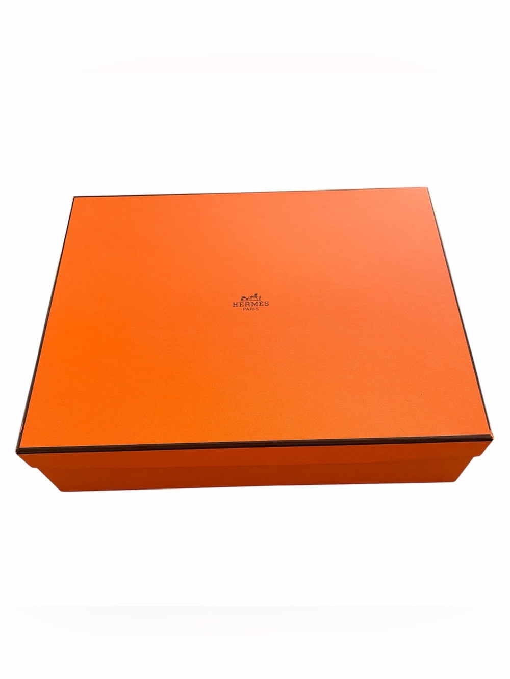 Hermes Orange Signature Gift Box with Brown Trim